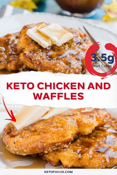 Fried Chicken Waffles, Keto Chaffles, Keto Fried Chicken, Cheese Waffles, Chicken Waffles, Fried Chicken And Waffles, Waffle Ingredients, Clean Keto, Sugar Free Syrup