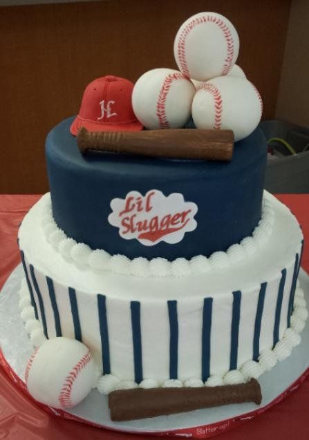 Lil Slugger Cake....The cutest birthday cake ever!!! - Could make it so it's not for a kid Baseball Theme Cakes, Baseball Birthday Cake, Baseball Birthday Cakes, Baseball Baby Shower Theme, Baseball Cake, Sport Cakes, Cupcakes Decorados, Baseball Theme, Baseball Birthday