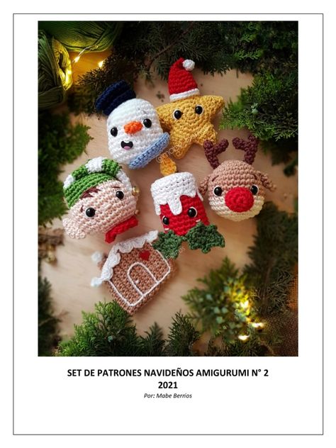 Scribd es el sitio social de lectura y editoriales más grande del mundo. Crochet Fall Decor, Christmas Ornament Template, Crochet Christmas Decorations, Crochet Ornaments, Kawaii Crochet, Crochet Decoration, Christmas Ornament Pattern, Crochet Christmas Ornaments, Easy Christmas Diy