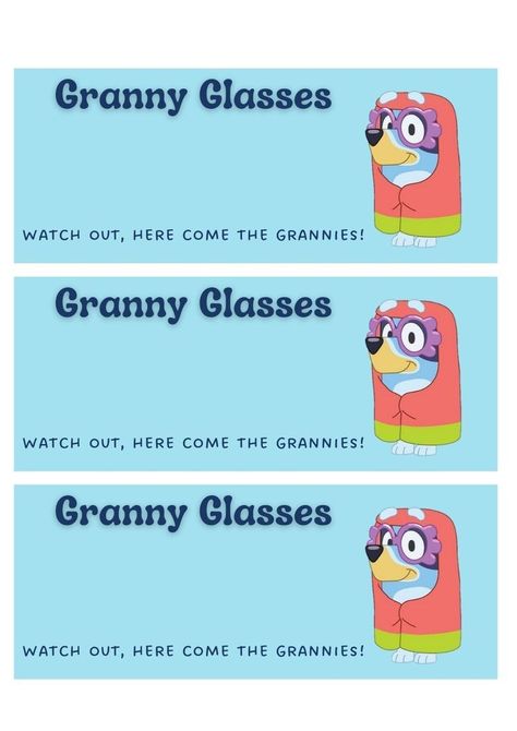 Bluey Party Favor Printables, Bluey Favor Ideas, Keepy Uppy Printable Bluey Free, Bluey Party Favor Printables Free, Bluey Party Printable Free, Bluey Grannies Printable, Bluey Party Favors Printable, Bluey Grannies Party, Bluey Birthday Printables