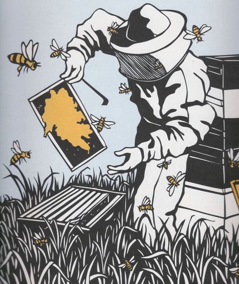 Honey Bee Art, Nikki Mcclure, Honeybee Art, Bee Images, Bee Illustration, I Love Bees, Bee Keeper, Bee Inspired, Bee Art