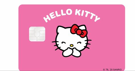 Debit Card Design, Kitty Crafts, Hello Kitty Crafts, Visa Card, Art Drawings Simple, Debit Card, League Of Legends, Card Template, Card Design