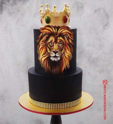 50 Lion Cake Design (Cake Idea) - October 2019 Birthday Cake Leo, Lion Cake Design, Cake Safari Theme, Lion Birthday Cake, Write Name On Cake, Birthday Cake Write Name, Birthday Cake For Boyfriend, Lion Cake, Cake Design For Men