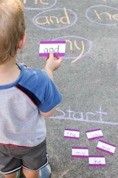 Sight Word Fun, Teaching Sight Words, Sight Words Kindergarten, Sight Word Games, Sight Word Activities, Summer Learning, Learning To Read, Sidewalk Chalk, Outdoor Learning