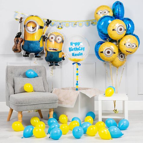 Minion Room, Happt Birthday, Minion Balloons, Minions Birthday Party, Personalised Balloons, Despicable Me Party, Minion Birthday Cake, Minions Birthday, Minions Party