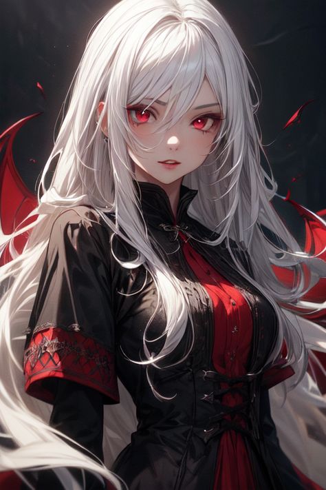 Vampire Queen Vampire Girl Animes, Vampire Anime Woman, Female Vampire Character Design, Vampire Anime Female, White Hair Vampire, Vampire Queen Art, Vampire Girl Art, Anime Vampire Female, Vampire Female