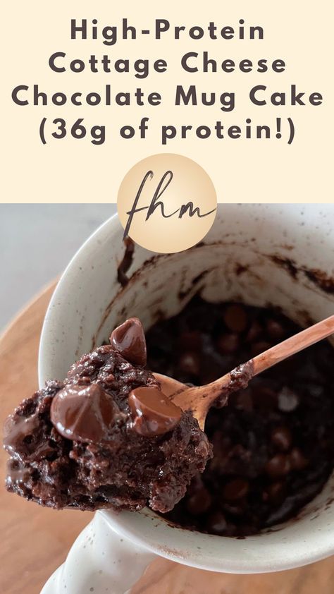 Moist, chocolatey, and packed with protein, our Cottage Cheese Mug Cake will change the way you think about protein mug cakes! Whether you need a quick snack to fuel your day or a decadent dessert to wrap up your macros for the day, this will quickly become one of your go-to's! Protein Mug Cake Vanilla, Healthy Protein Mug Cake, Macro Sweet Treats, Keto Protein Mug Cake, Cottage Cheese Mug Cake, Cottage Cheese Dessert Healthy, Macro Friendly Desserts, High Protein Mug Cake, Low Calorie Mug Cake