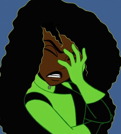 Shego Tattoo, Black Kim Possible, Shego Profile Pic, Poc Drawings, Barbiecore Outfit, Poc Pfp, Black Cartoons, Disney Princess Comics, Gothic Characters