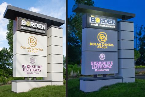 PYLONS | Architectural Signs and Fabrication Column Signage, Monument Sign Design, Multi Tenant Monument Sign, Multi Tenant Signage, Community Monument Signs, Entry Monument Signage, Pediatric Office Decor, Pediatric Office, Pylon Sign