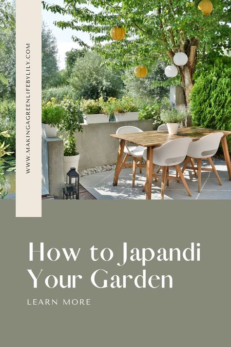 How to Japandi Your Garden Japanese Patio Ideas, Japanese Patio, Japandi Garden, Japanese Inspired Garden, Japanese Style Garden, Patio Trees, No Grass Backyard, Small Backyard Design Ideas, Garden Pond Design