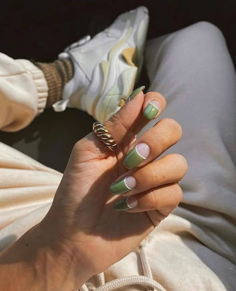 25+ Neutral Nail Designs You Need To Try! - Prada & Pearls Olive French Tip Nails, White Tip Nail Designs, Color French Tip, Neutral Nails Acrylic, Neutral Nail Art, Olive Nails, Blush Pink Nails, Neutral Nail Designs, Neutral Nail