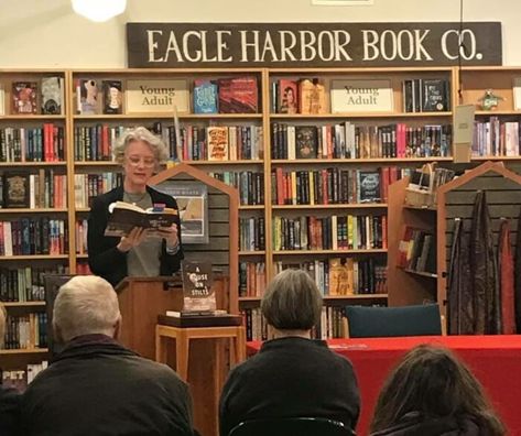 If you're able, plan your visit when a special event like an author reading is taking place. Author Event Aesthetic, Book Convention Aesthetic, Author Aesthetic, Pnw Adventures, Reading Cafe, Author Event, Island Town, Book Cafe, Bainbridge Island