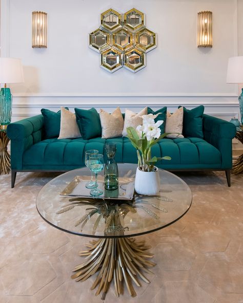 Teal Blue Sofa, Teal Blue Living Room, Teal Couch Living Room, Teal Sofa Living Room, Teal Couch, Green Sofa Living, Teal Living Room Decor, Center Table Living Room, Teal Living Rooms