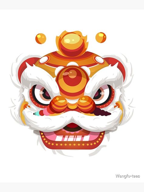 "Chinese Festival Lion Dance Costume" Art Print by Wangfu-tees | Redbubble Chinese Lion Illustration, Chinese Lion Dance Costume, Chinese Lion Art, Chinese Lion Drawing, Lion Dance Drawing, Chinese Dancing Lion, Lion Dance Illustration, Dragon Dance Costume, Chinese Dragon Illustration