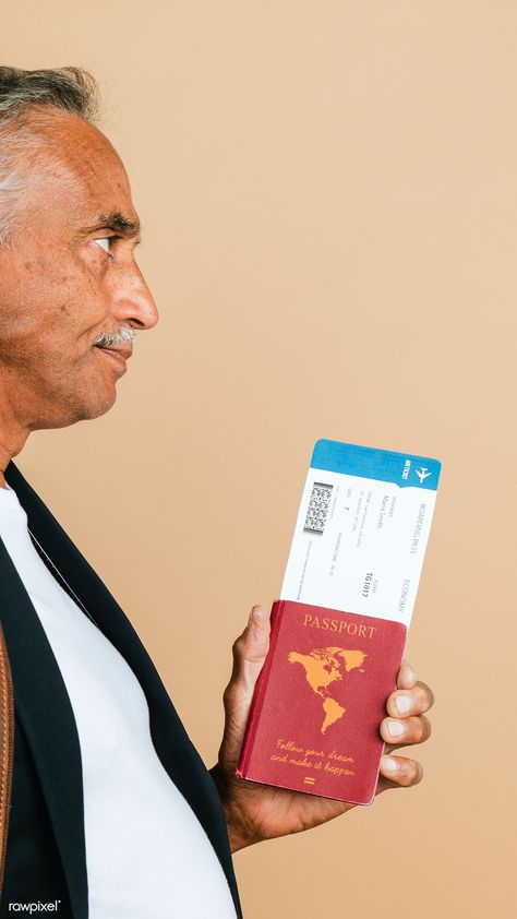 Senior mixed Indian man boarding the plane | premium image by rawpixel.com / McKinsey Ticket Airplane, Airplane Wallpaper, Wallpaper Photo, Indian Man, Books Aesthetic, Idea Board, Beige Background, Model Release, Free Design Resources