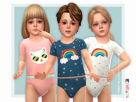 lillka's Sleepwear Set (Outfit) Sims 4 Cc Infant Outfit, The Sims 4 Sleepwear, Sims 4 Sleepwear, Sims Finds, Sim4 Cc, Sims 4 Toddler Clothes, Sims 4 Cc Kids Clothing, The Sims 4 Pc, The Sims 4 Packs