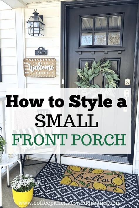 Budget Friendly Decorating Ideas, Small Front Porch Decor, Porch Refresh, Veranda Design, Small Porch Decorating, Simple Decor Ideas, Summer Front Porches, Front Porch Makeover, Small Porch