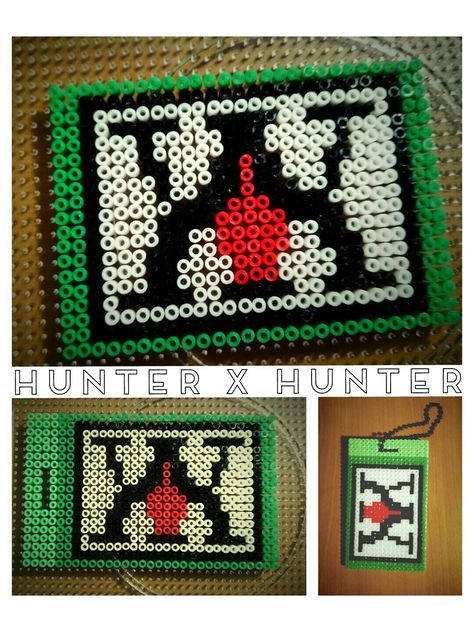 hunter X hunter  perler  license Hunter X Hunter Diy Crafts, Hunter X Hunter Perler Beads, Hxh Perler Beads, Hunter X Hunter Pixel Art, Melty Bead Designs, Kandi Inspo, Modele Pixel Art, Easy Perler Bead Patterns, Melty Bead Patterns