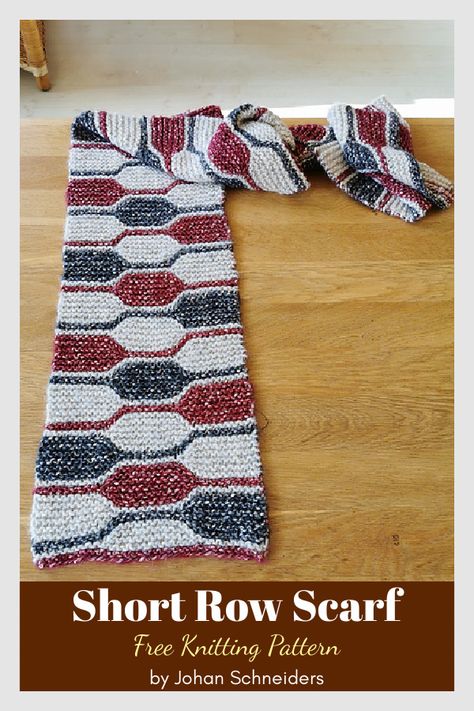 Short Row Scarf Free Knitting Pattern Short Rows Knitting Tutorials, Knit Stitch Patterns Free, Garter Stitch Scarf, Knitting Short Rows, Aran Weight Yarn, Suri Alpaca, Quick Knits, Ribbon Yarn, Variegated Yarn