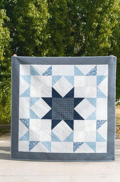 Camille Roskelley, Nantucket Summer, Beach Quilt, Big Block Quilts, Quilting Designs Patterns, Baby Boy Blankets, Star Quilts, White Quilt, Blue Quilts