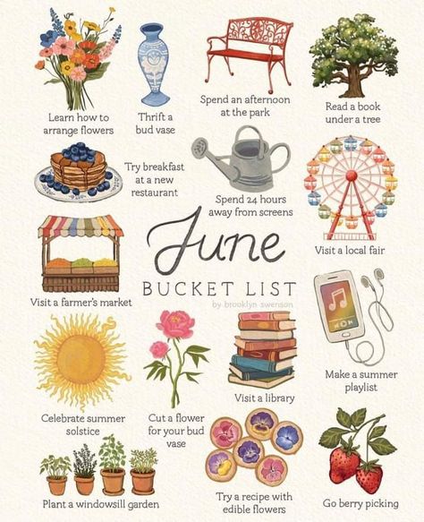 June Bucket List, May Bucket List, Monthly Bucket List, September Bucket List, Tree Buds, Herbst Bucket List, Windowsill Garden, Summer Playlist, Summer Fun List