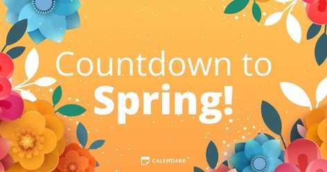 Countdown to Spring with live clock. Find out how many days and hours are left until Spring. 50 Days Until Spring, Days Till Spring, Days Until Spring, Mary Day, First Day Of Winter, Celebration Day, Spring Equinox, Seasons Of The Year, New Years Day