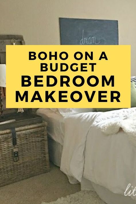 Easy Boho Decor Diy, Easy Boho Decor, Easy Bedroom Makeover, Decor Diy Bedroom, Boho Decor Diy, Budget Bedroom Makeover, Bedroom Transformation, Basket Makeover, Diy Storage Shelves