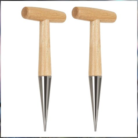 ZOEYES 2 PCS 11 Inch Stainless Steel Hand Dibber Garden Tools with Wooden Handle, Dibbler Bulb Planter, Wooden Sow Dibbers for Sowing Seeds, Transplanting Plants, Planting Bulbs, Digging, Gardening Transplanting Plants, Bulb Planter, Sowing Seeds, Wet Dry Vacuum Cleaner, Video Garden, Garden Bulbs, Wet Dry Vacuum, Plant Cuttings, Planting Bulbs