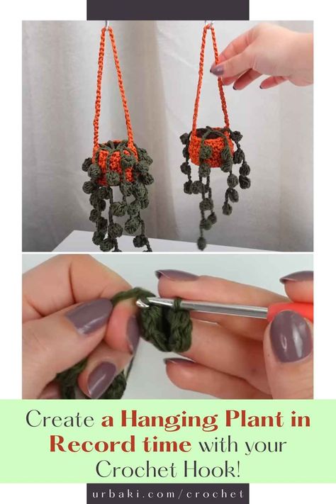 Crocheting a beautiful hanging plant in less than one hour is an exciting and achievable project that allows you to add a touch of greenery and creativity to your living space. With just a few basic crochet stitches and some imagination, you can create a stunning plant that will instantly elevate the ambiance of any room. Whether you're a beginner or an experienced crocheter, this quick and rewarding endeavor is perfect for honing your skills and producing a delightful piece of... Crochet Craft Fair, Crochet Gift Ideas, Crochet Succulent, Crochet Plant Hanger, Crochet Hood, Mini Plant Pots, Gifts Crochet, Crocheting Patterns, Crochet Car