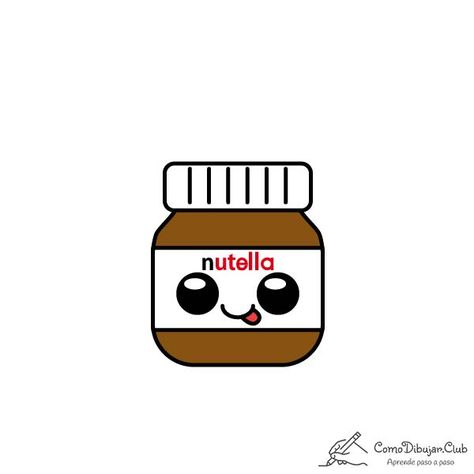 Cómo dibujar una Nutella Kawaii ✍ | COMODIBUJAR.CLUB Nutella Wallpaper, Nutella, Pasta, Quick Saves, Kawaii