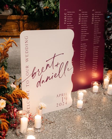 THIS is what I mean when I say you can create 'a moment' with your wedding signage. I just love what B+D created here! ⁠ ⁠ This freestanding welcome sign & seating chart duo can be set up to create such a vibe in welcoming your guests.⁠ ⁠ And the brilliant thing are the signs can be repurposed - using the sign set up on an easel at the ceremony then placing it at the entrance of your reception.⁠ •⁠ photographer: @rick_liston⁠ associate shooter: Marcel⁠ venue: @stonesoftheyarravalley⁠ celebran... Welcome Sign And Seating Chart, Welcome Sign Seating Chart, Unique Wedding Details, Dark And Moody Wedding, Sign Seating Chart, Custom Wedding Stationery, Moody Wedding, Yarra Valley, Wedding Welcome Sign