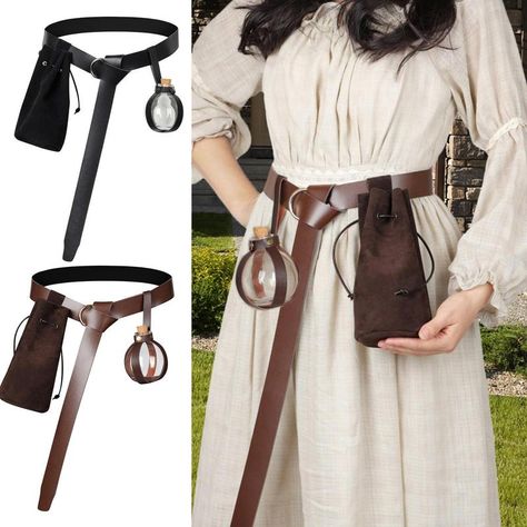 Medieval Wizard Witch Dark Magic Cork Potion Glass Bottle Holder With Waist Belt Steampunk Alchemist Healer Larp Cosplay Costume - AliExpress 18 Potion Bottle Belt Diy, Alchemist Belt, Medieval Festival Cosplay Corset Belt, Alchemist Potion Belt, Potion Bottle Belt, Waist Belt, Bottle Holders, Wizard, Larp