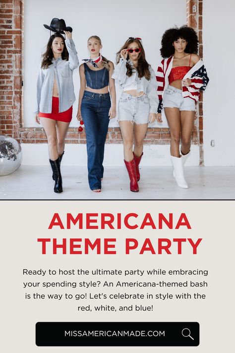 Break out the fireworks and crank up the tunes, because it's party time, USA style! Join us as we dive into the world of Americana-themed parties, where every detail screams red, white, and blue. From patriotic decor to delicious American-made treats, let's celebrate the land of the free in style! #AmericanaBash #StarsAndStripes #PartyLikeAPatriot Americana Party, Red White And Blue Theme, Party In The Usa, Dream Party, Patriotic Decor, Classic Card, Miss America, Red Belt, Land Of The Free