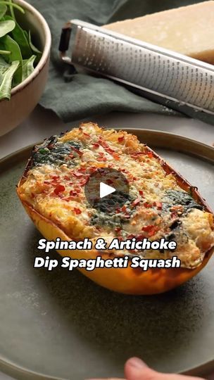 32K views · 174 reactions | This spaghetti-squash-for-pasta swap slashes both carbs and calories by 75% for a delicious, creamy casserole you can feel good about eating: bit.ly/3OWXk5r | EatingWell | EatingWell · Original audio Spaghetti Squash Sauce, Creamy Casserole, Healthy Squash Recipes, Spaghetti Squash Pasta, Artichoke Stuffed, Stuffed Spaghetti Squash, Veggie Main Dishes, Cheesy Spinach, Roasted Vegetable Recipes