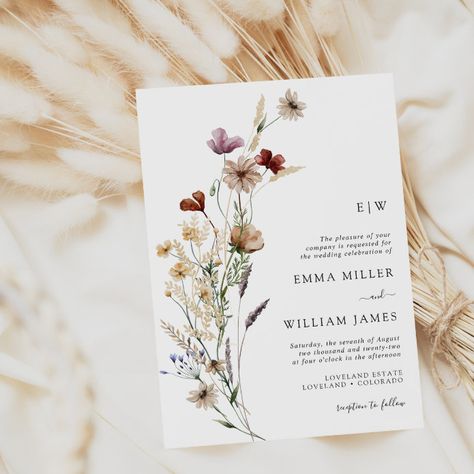 Boho Wedding Invitations Bohemian, Boho Wildflower Wedding, Bohemian Invitation, Boho Wedding Invitation Template, Wildflower Invitation, Wildflowers Wedding, Modern Boho Wedding, Boho Wedding Invitations, Wildflower Wedding Invitations