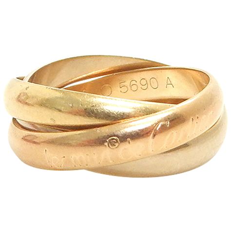 Bagues Trinity Cartier pour femme en or jaune. Taille 53 EU. Trinity Cartier, Cartier, Wedding Rings, Engagement Rings