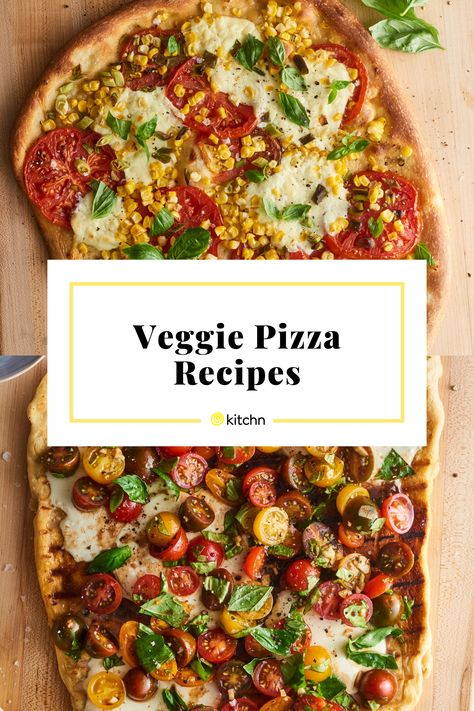 Veggie Pizza Toppings Ideas, Veggie Pizza Toppings, Pizza Recipes Vegetarian, Vegetarian Pizza Toppings, Veggie Pizzas, Pizza With Ricotta, Bruschetta Pizza, Vegetarian Pizza Recipe, Veggie Pizza Recipe