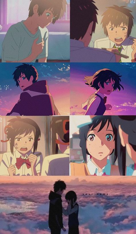 Mitsuha And Taki, Kimi No Na Wa Wallpaper, Makoto Shinkai Movies, Your Name Movie, Your Name Wallpaper, Your Name Anime, Gift Basket Ideas For Couples, Anime Backgrounds Wallpapers, Name Wallpaper