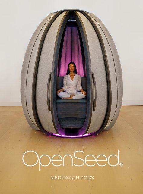 OpenSeed Meditation Pods Sleeping Pods Office, Meditation Dome, Gaming Pod, Nap Pod, Meditation Room Design, Sleep Capsule, Sleep Pod, Pod Bed, Chill Out Room