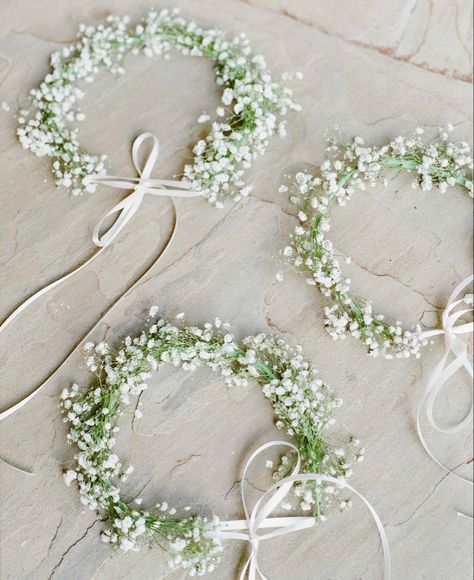 Floral Crown Wedding Hair, Baby Breath Flower Crown, Crown Wedding Hair, Flower Headpiece Wedding, Floral Crown Wedding, Floral Headdress, Sage Wedding, Baby Breath, Flower Girl Hairstyles