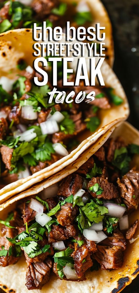 Asada Steak Recipe, Street Tacos Recipe Carne Asada, Mexican Carne Asada Tacos, Mexican Street Tacos Carne Asada, Mexican Style Steak, Taco Recipes Steak, Taco Asada Recipes, Mexican Style Dinner Recipes, Recipe For Carne Asada