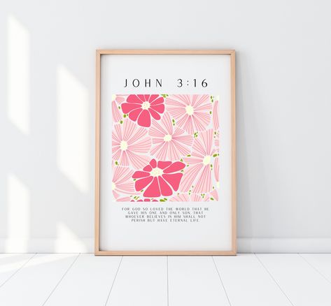 Our Christian Flower Poster Prints are a beautiful way to express your faith. These digital downloads feature floral illustrations with Christian themes. Click the link to visit our Etsy shop and start your collection today. #FaithInspiredDecor #FloralArt #ChristianPrints #BibleArt #HomeDecor Cute Christian Room Decor, Christian Dorm Decor, Christian Poster Ideas, Christian Wall Decor Ideas, Christian Posters Aesthetic, Christian Bedroom Ideas, Christian Poster, Christian Wall Prints, Christian Room Decor