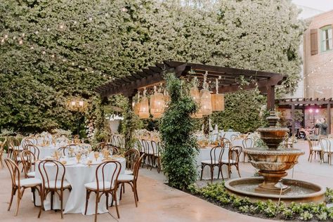 Bougie Wedding, Spanish Style Wedding, Orange County Wedding Venues, Franciscan Gardens, Garden Wedding Venues, Wedding Rentals Decor, Wedding Backyard Reception, Wedding Venue Los Angeles, Backyard Reception