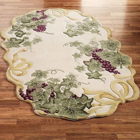 Modern Kitchen Rugs, Wine Theme Kitchen, Grape Kitchen Decor, Turquoise Kitchen Decor, Kitchen Decor Pictures, Wine Decor Kitchen, Grape Decor, Oval Area Rug, Purple Sage