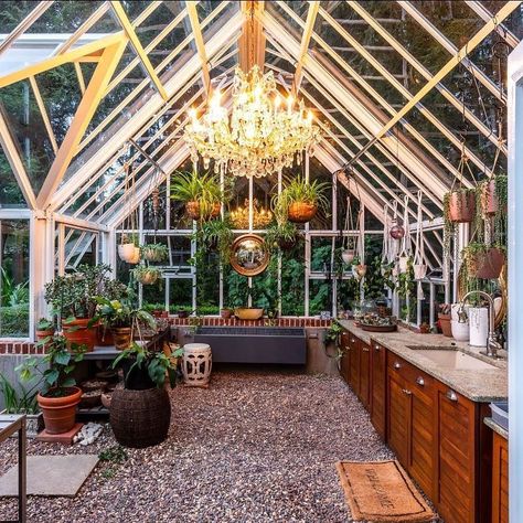 Greenhouse Interior, Conservatory Greenhouse, Lean To Greenhouse, Large Greenhouse, Greenhouse Interiors, Home Greenhouse, Backyard Greenhouse, Rain Water Collection, Small Outdoor Spaces