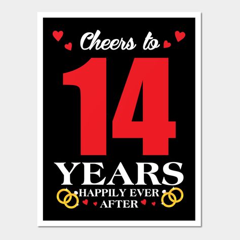 Happy 14th Anniversary, 14th Wedding Anniversary, 14th Anniversary, Ganesha Pictures, Affirmation Cards, Happy Anniversary, Wedding Anniversary Gifts, Happily Ever After, Ever After