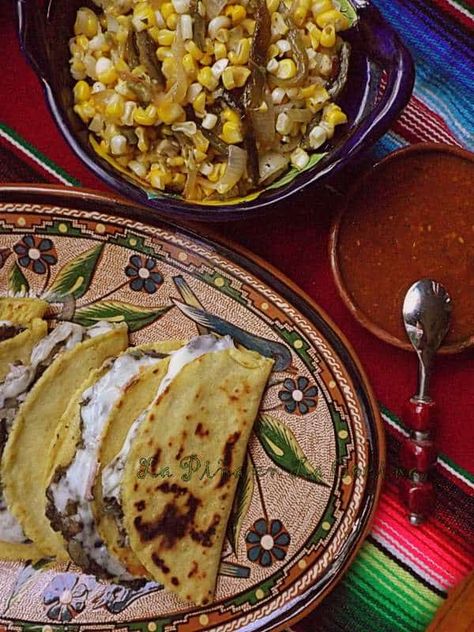 Quesadillas de Huitlacoche~Corn Truffle Quesadilllas Pickled Corn, Corn Relish, Homemade Corn Tortillas, Meatless Recipes, Mexican Foods, Quesadilla Recipes, Dinner Options, Authentic Mexican, Fresh Corn