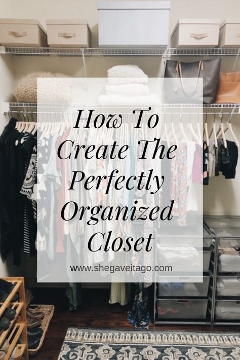 Rental Closet, Reorganize Bedroom, Office Closet Ideas, Wire Closet Organizers, Organize Closet, Sweater Organization, Organizing Walk In Closet, How To Organize Your Closet, Organized Closet