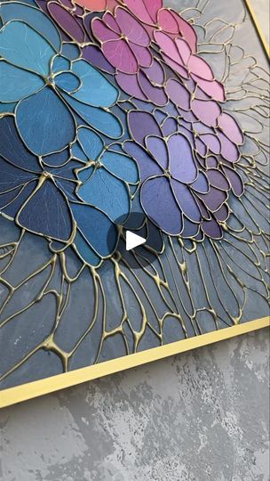 Acrylic Resin Art, Sculpted Paintings, Relief Painting, Glossy Paint, Plaster Wall Art, Golden Painting, Acrylic Pouring Art, Painting Floral, I Am So Happy