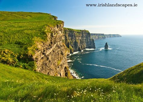 The grassy cliff looks like it could be a hill in "The Sound of Music"!! This is Ireland Grassy Cliff, Cliff Landscape, Ireland Cliffs, Landscaping Software, Luxury Landscaping, Irish Landscape, Ireland Landscape, Ireland Vacation, Cliffs Of Moher